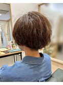 大人ショートボブゆるウェーブ★ナチュラルカラー★もとめ。