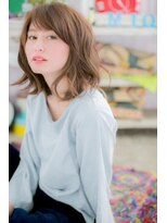 ミック ヘアアンドメイク アップ 駒込店(miq Hair&Make up)&nbsp;くせ毛風の束感♪インナーカラーエアリーミディc1
