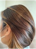 前下がりボブ、イヤリングカラー