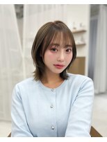 ハピネス 梅田茶屋町店(HAPPINESS)&nbsp;韓国ボブ/ミディアムレイヤー/顔まわり/ブリーチなし/グレージュ