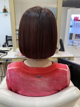 アッシュ 仙川店(Ash) ナチュラルボブ前下がりミニボブ前髪なし切りっぱなしボブ大人