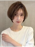 イメチェン外ハネボブ美髪ワイドバングレイヤーショート/大宮