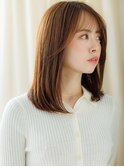 オレンジベージュ艶感ストレート美髪ワンカールZ上尾30代40代