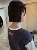 切りっぱなしボブ×暗めグレージュ