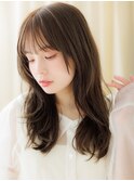 抜け感アッシュオリーブレイヤーロングTc3戸頭20代30代40代