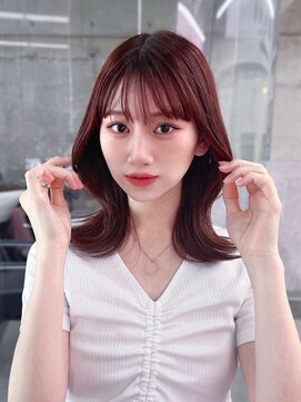 フィヴェント(Fivent) 美髪韓国レイヤーイメチェン似合わせチェリーブラウンミニウルフ