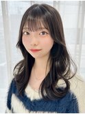 レイヤーカット/顔周り/前髪薄め/ミディアム/表参道美容室