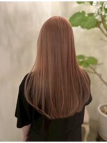 バブーバイビューティービースト 高知店(ba-boo by beauty:beast Academy)&nbsp;ハイトーンピンクオレンジ/艶ロング