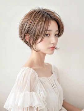 プラス ファースト ヘア(Plus 1st) ゆるふわショート×ブラウンベージュ