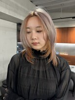 ニコトウキョウ 新宿(nico TOKYO) ミディアムレイヤー顔まわりレイヤーボブ透明感グレージュ