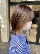 トリート 海浜幕張店(TREAT)&nbsp;外ハネミディアム×イヤリングカラー_海浜幕張