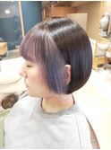 仙台D ミニボブ×インナーカラー×ラベンダーショートstyle