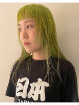 ヘン(hen)&nbsp;【心斎橋hen】マッシュウルフ　黄緑ヘア