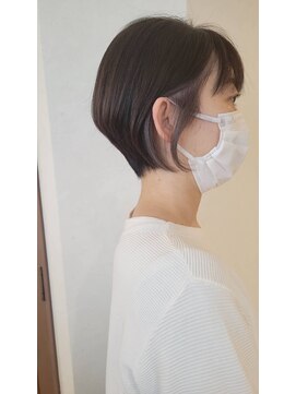 ベルコフレ 玉造店(Belle Coffret) 【BelleCoffret】イヤリングカラーインナーカラーショートボブ