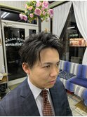 前下がりツーブロック