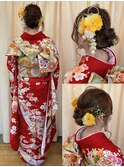 編み込みシニヨン