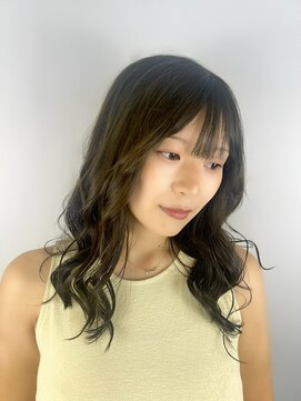 ヘアデザイン アンジェロカフェ(Hair Design Angelo cafe) オリーブカラー/セミロングスタイル/20代30代40代