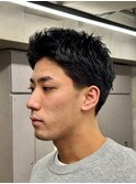刈り上げアップバングスパイキーショートパーマスパイラルパーマ