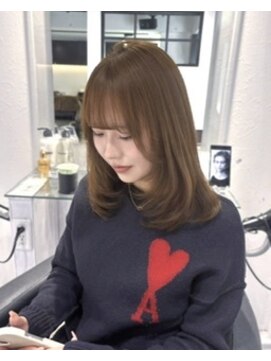 ノット 表参道青山(knot) ミディアムレイヤー+オリーブブラウン