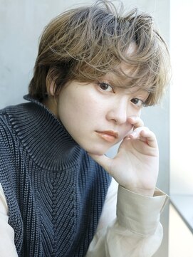 アイティー バイ アルバム 中野店(IT by ALBUM) カジュアルウェーブ_オリーブカラーハイライトカラー_77497