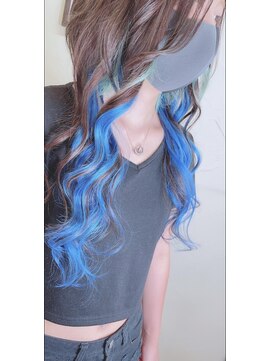 レアナ バイ ニーナ(Leana by NINA) #インナーカラー#ブルー#プルエクステ