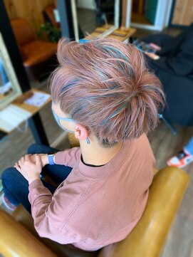 トルチェ(toRtue) メンズショート ホワイトピンク グリーンメッシュ