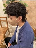 メンズマッシュウルフ×スパイラルパーマ