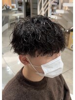 ブランコジーサウス(BLANCO G South) 波巻きスパイラルパーマ ツーブロック マッシュ 骨格補正