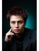 オーシャントーキョー シブヤジンナン(OCEAN TOKYO shibuya JINNAN) メンズ赤髪スパイキーショート