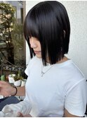 切りっぱなしボブ ショートボブ 黒髪 アッシュブラック 髪質改善