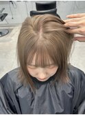 A182ダブルカラー透明感カラーミルクティーベージュボブ