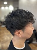 MEN’S HAIR/サーフカール/刈り上げセンターパート/印西市