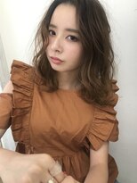 フロート 小阪店(float) ゆるウェーブ_マロンベージュ Aラインボブ かきあげ