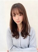 ヘルシーロングフェザーバングペールベージュ透明感20代30代40代