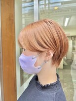 ヘアサロン ケッテ(hair salon kette) ハンサムマッシュショート×オレンジベージュ