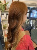 /切りっぱなし×ベージュインナーカラー