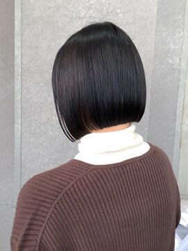 ロンド 表参道店(Lond) ◇前下がりボブ 切りっぱなしボブ 縮毛矯正 黒髪 表参道