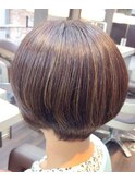 白髪染め白髪ぼかしハイライト重めマッシュ＊アッシュベージュ