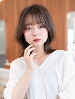 ミルクブラウン/20代30代大人かわいい/ミディアムレイヤー