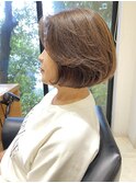 髪質改善デジタルパーマ、艶色ナチュラルベージュカラー