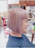 ペールピンクグラデーションボブ