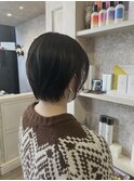 福山美容室caary くびれショート透明感イルミナカラー顔まわり