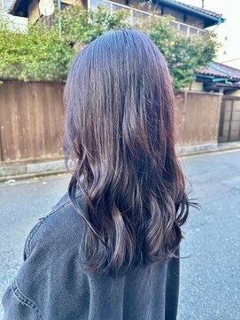 美容室ヒラトヤ 仙北店 30代40代☆スモーキーカラー☆大人可愛いゆるふわウェーブロング
