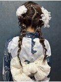 浴衣オーダーヘアセット【浴衣着付編み込みツイン】