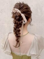 ピノ ウメダ(Pinot UMEDA)&nbsp;#ベルベットリボン　#編みおろしヘアアレンジ