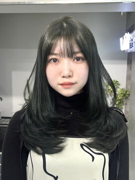 ヴェイン 渋谷(vain) オリーブカラーレイヤーカット