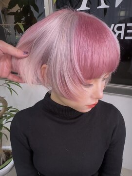 イエナ 渋谷(IENA) ダークラベンダーグレージュレイヤーボブケアブリーチ