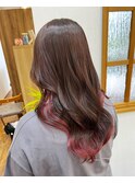 インナーカラーピンク
