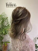 フェリーチェヘアーデザイン(Felice)&nbsp;ハーフアップで可愛さUP♪ハイトーンインナーカラー