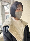 "久保田"まとまるボブぱつっと前髪ミニボブオリーブベージュ
